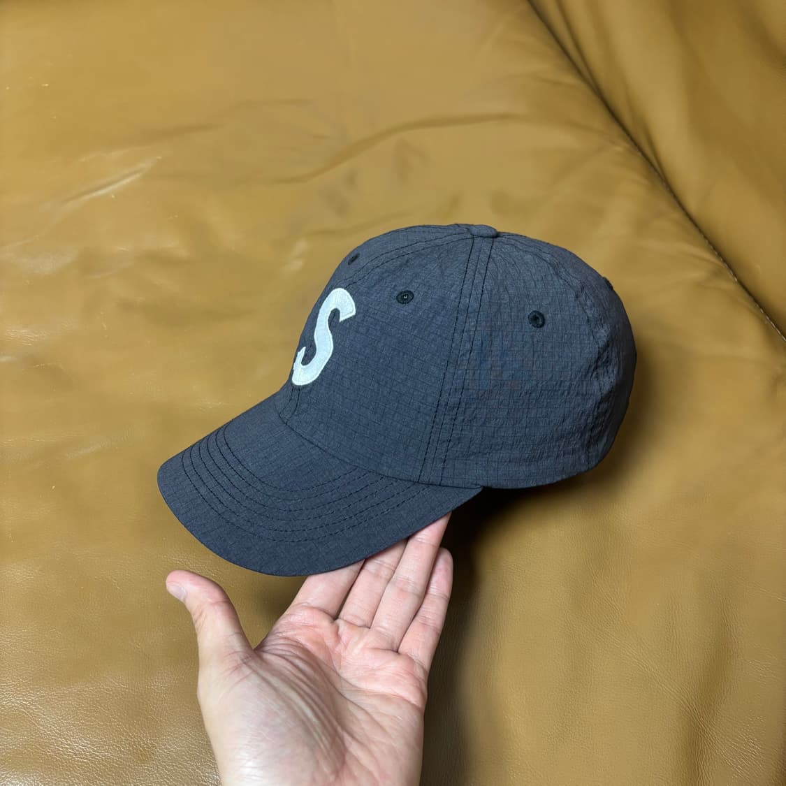 슈프림 23ss 코듀라 립스탑 블랙 S로고 6패널 볼캡 모자 Black 상품이미지5