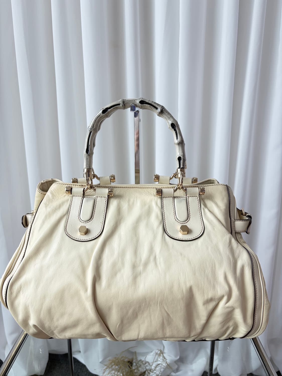 구찌 뱀부 핸들 아이보리 토트백 상품이미지4