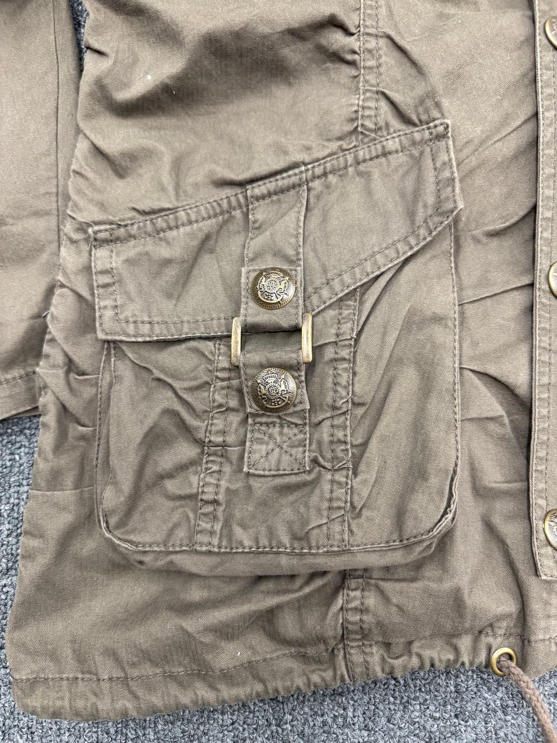 L)cornflake 빈티지 Y2K 올리브 셔링 야상 자켓 상품이미지3