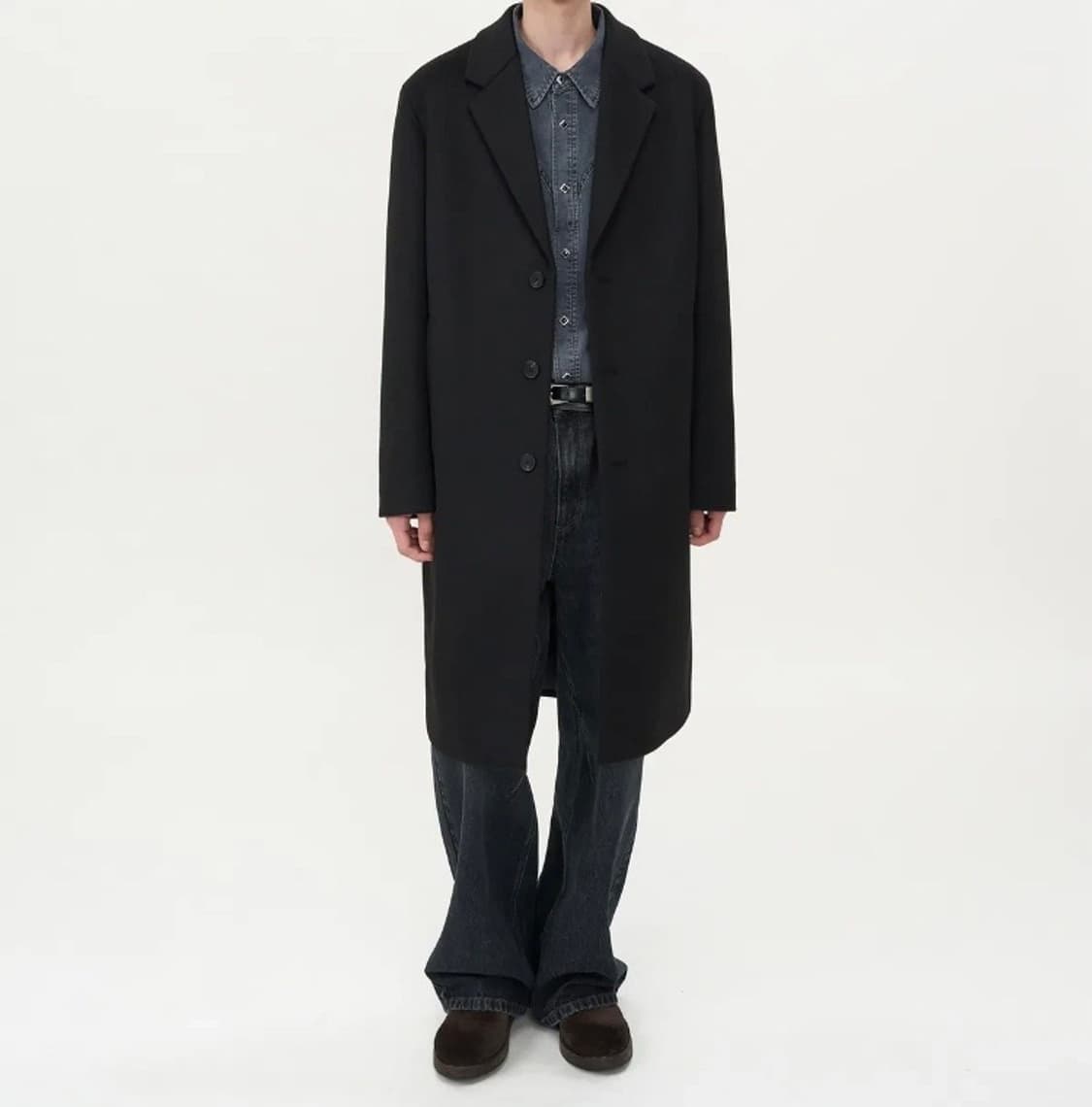 인사일런스 울 코트 M 블랙 울90% 캐시미어10% 상품이미지1