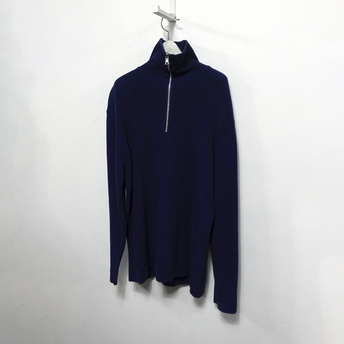 [L] ZARA 자라 네이비 반집업 니트 상품이미지7