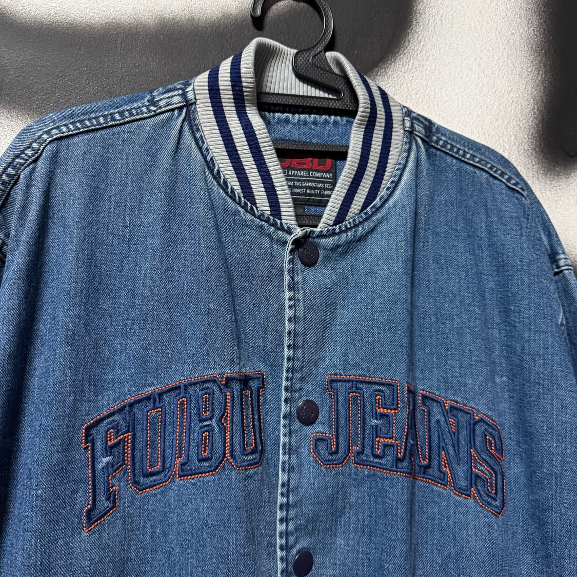 후부 Fubu 올드스쿨 자수 패치 디테일 데님 바시티 자켓 상품이미지5