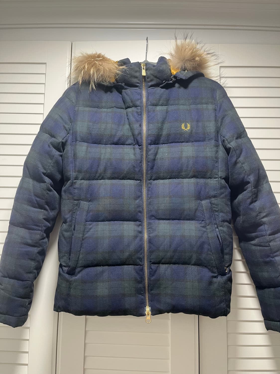 Fred Perry체크무늬 패딩 점퍼 S size 상품이미지2