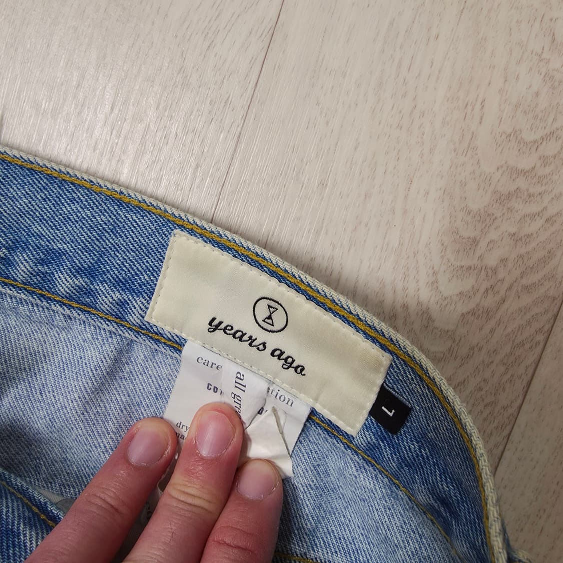 [L] 이얼즈어고 플로리스 와이드 데님 연청 상품이미지3