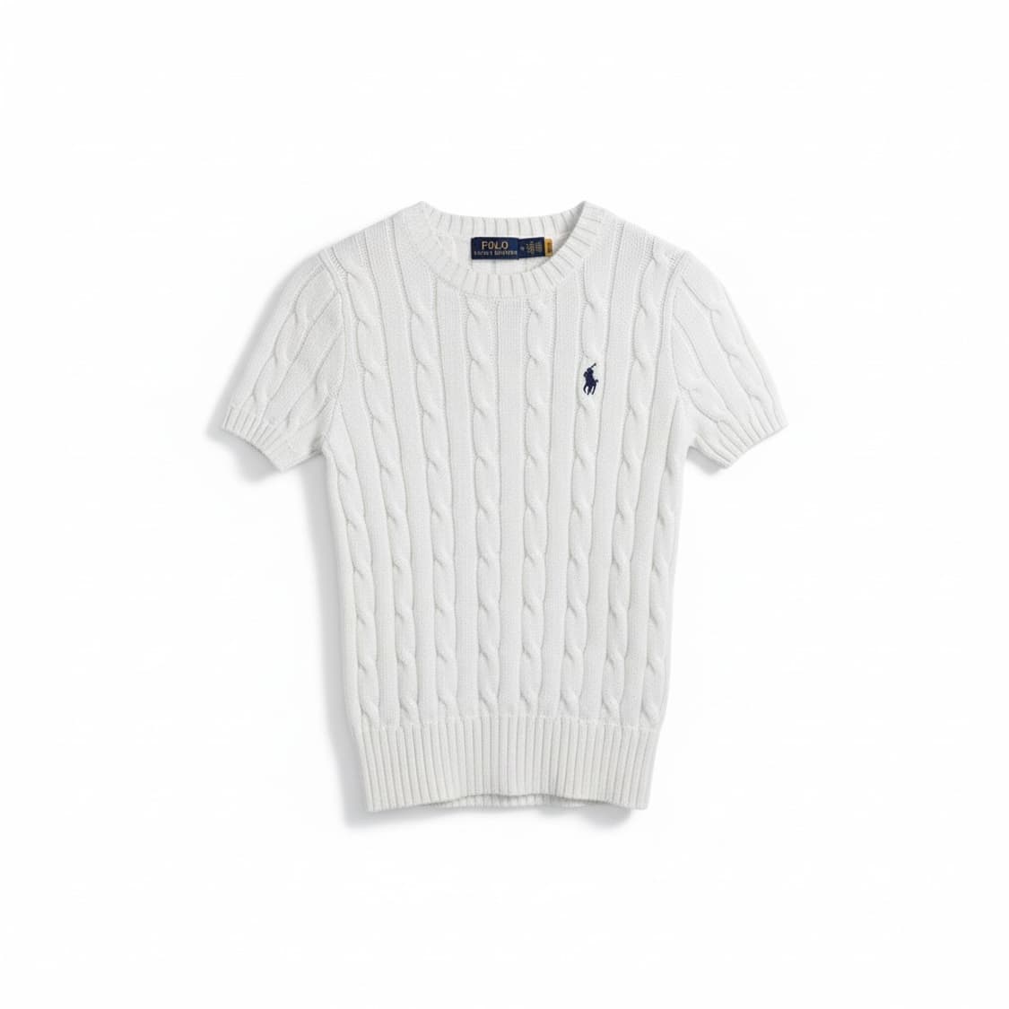 폴로 랄프로렌 케이블 반팔 니트 화이트 M 상품이미지1