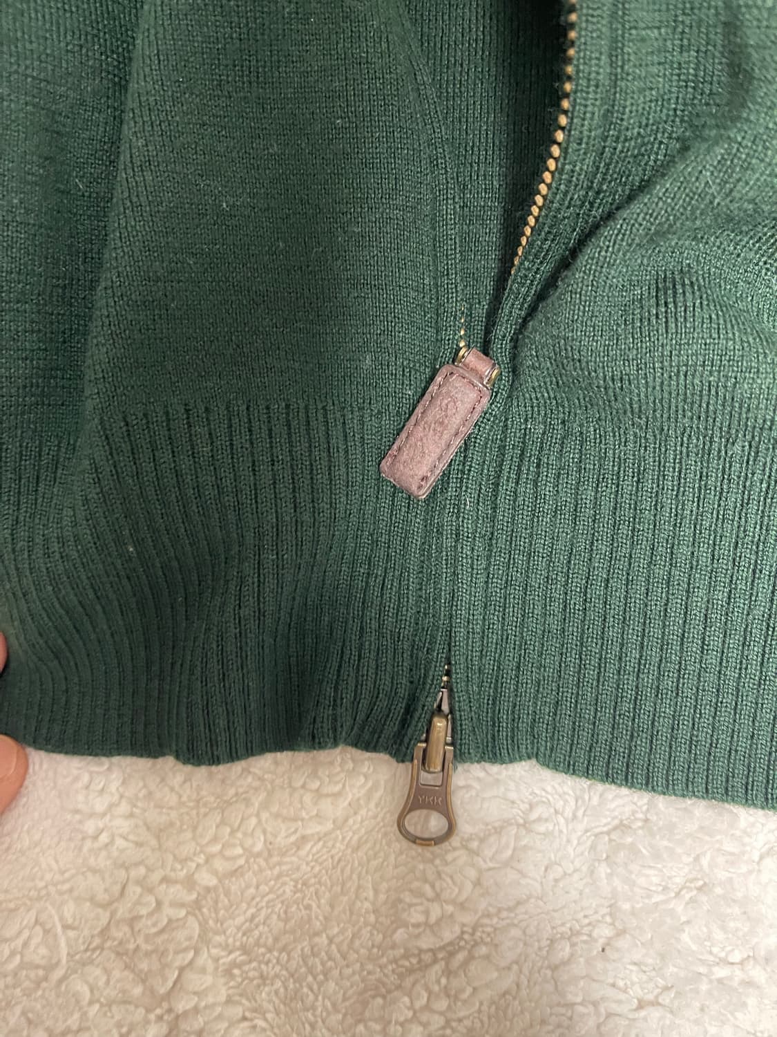 폴로 랄프로렌 메리노 울 집업 다크 그린 L 상품이미지5