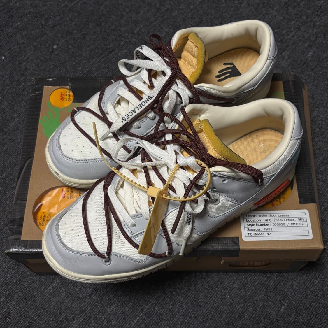 [275] 나이키 x 오프화이트 덩크 로우 더 50 - 로트 46 상품이미지1