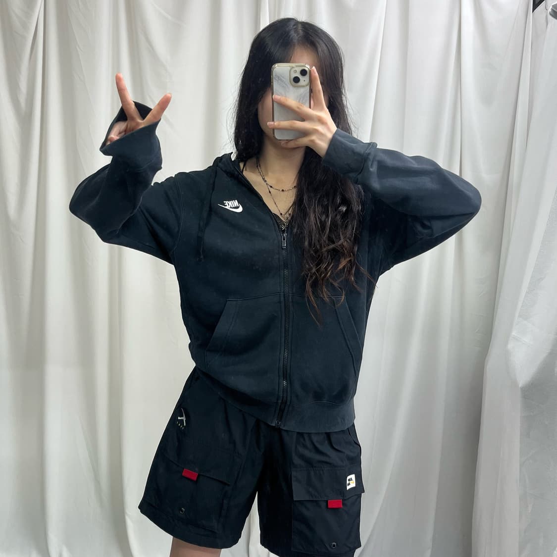 Nike black hood zip-up 상품이미지2
