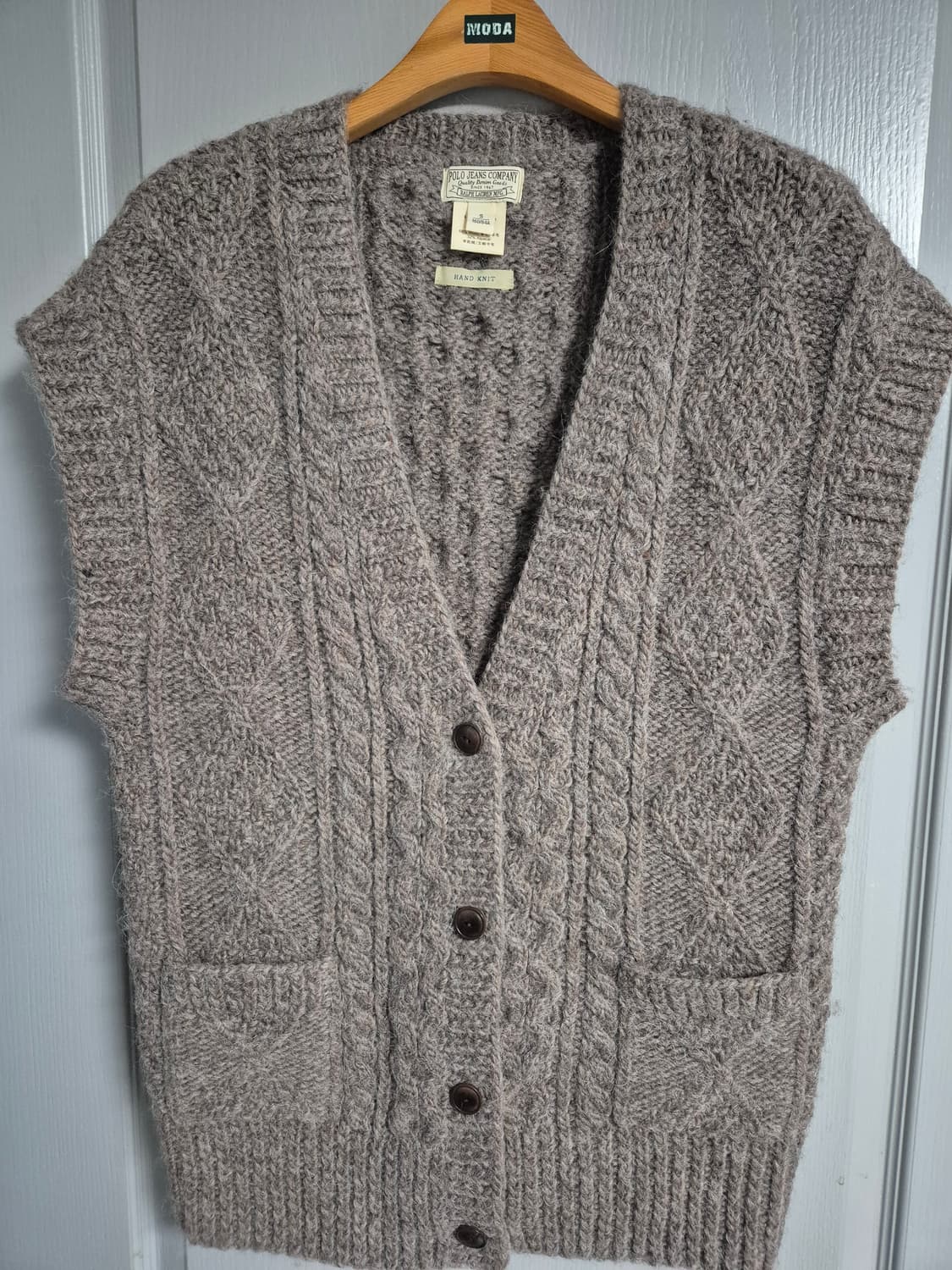 폴로 알파카 울 100% 니트 베스트 상품이미지1