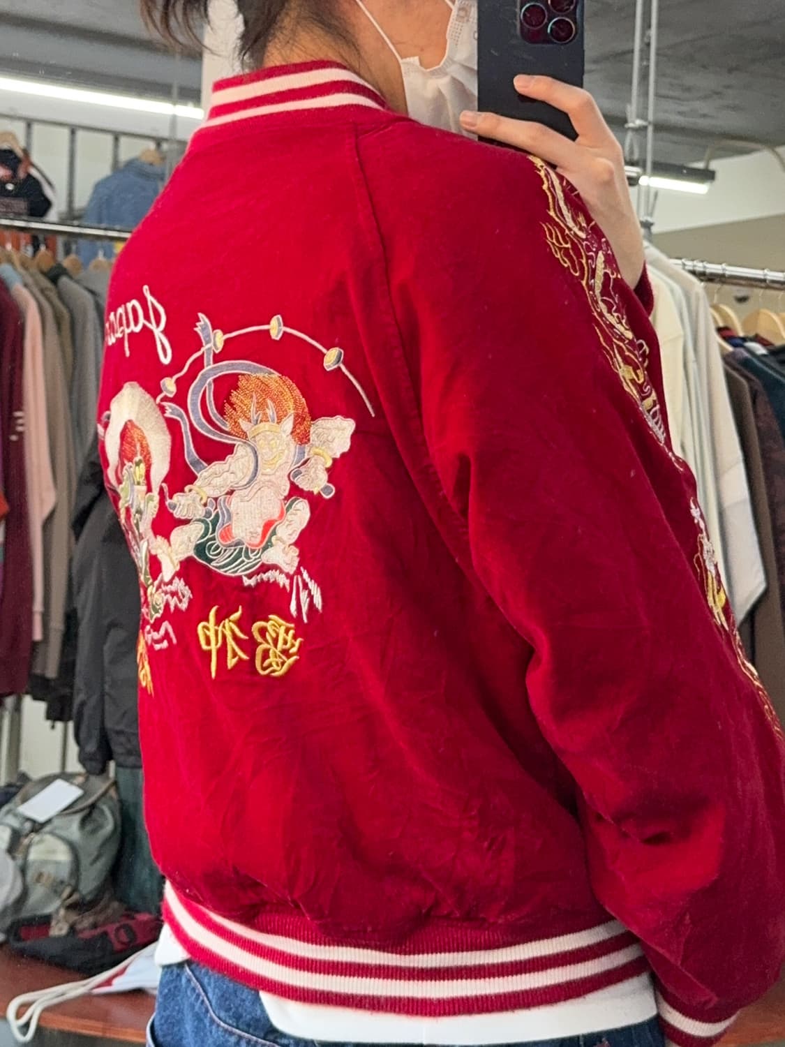 Jake 풍신&뇌신 재패니즈 오리엔탈 수베니어 벨루어 스카쟌 상품이미지3