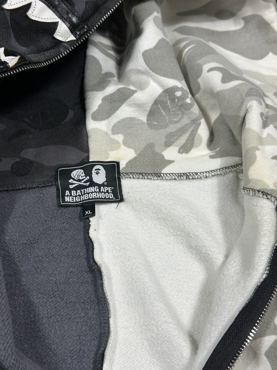 네이버후드x베이프 후드집업 XL 상품이미지5