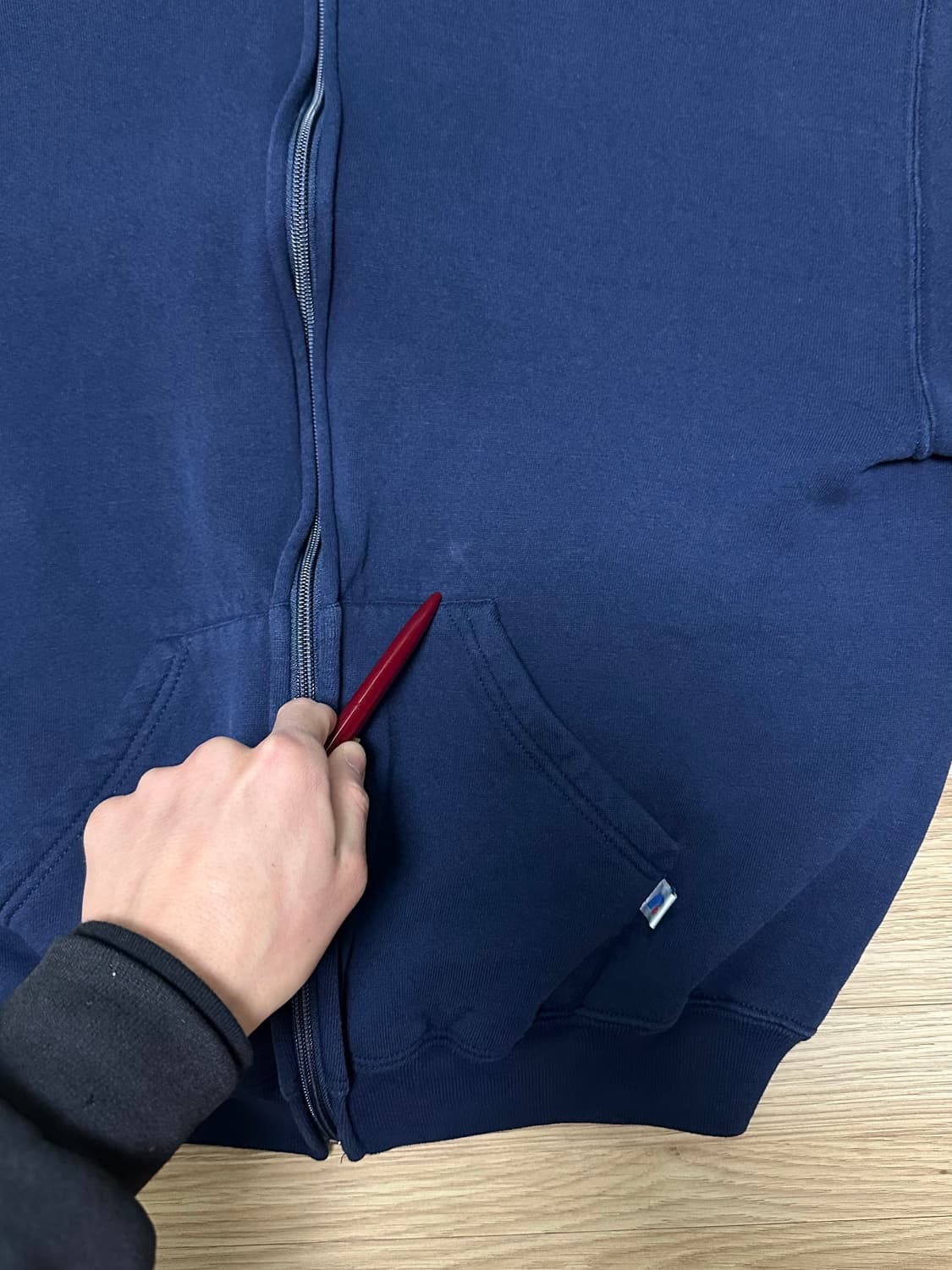 90s 빈티지 러셀 후드집업 네이비 L 상품이미지7