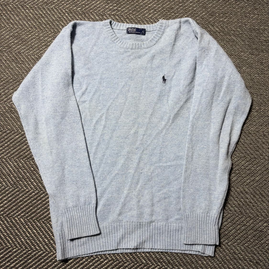 폴로 랄프로렌 라운드넥 하늘색니트(L) 상품이미지1