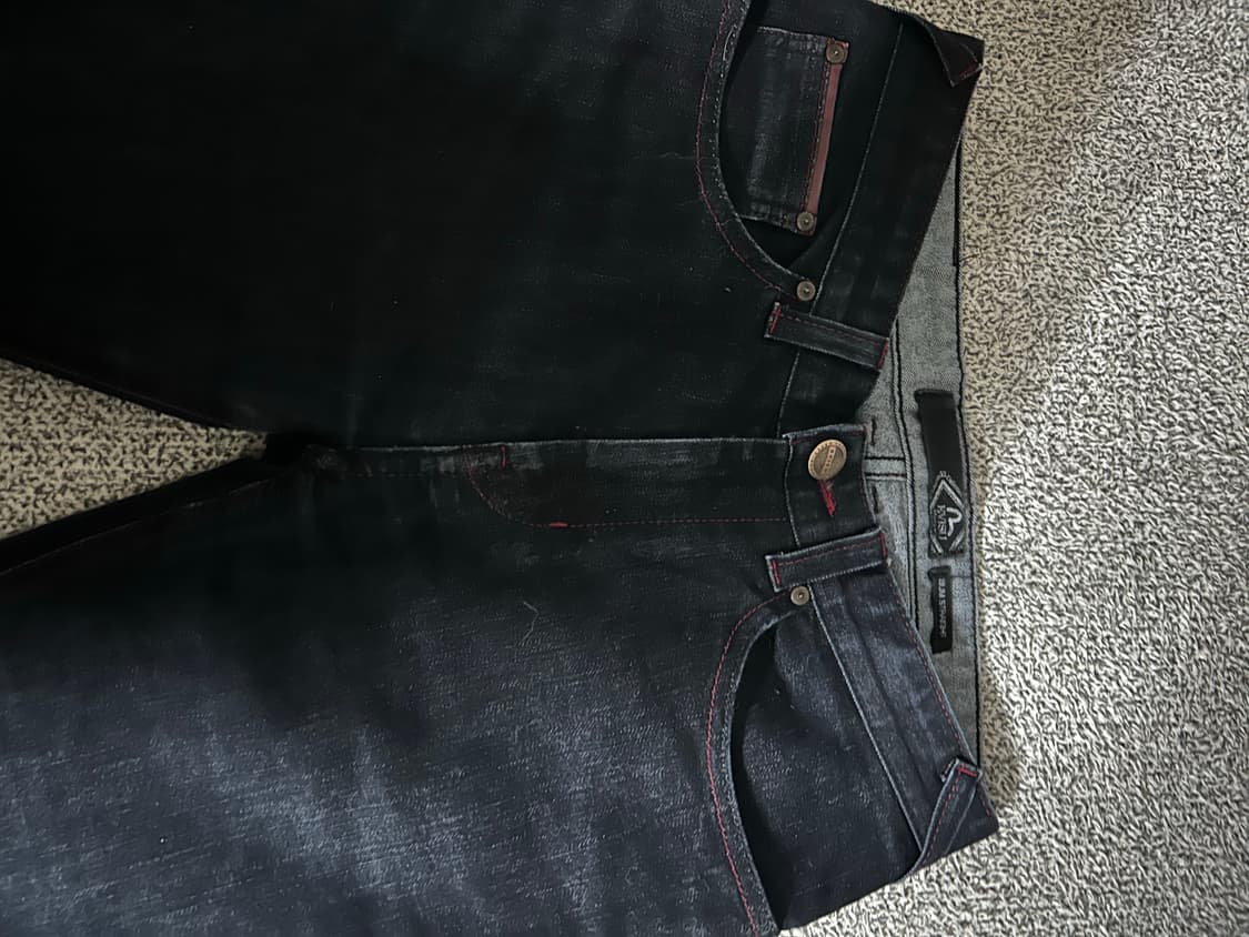 에비수 데님 팬츠 레드 상품이미지3