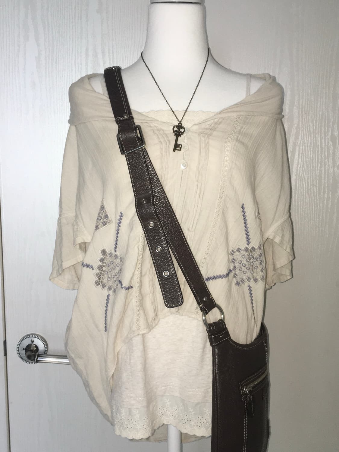 vintage short-sleeve embroidered cardiga 상품이미지1