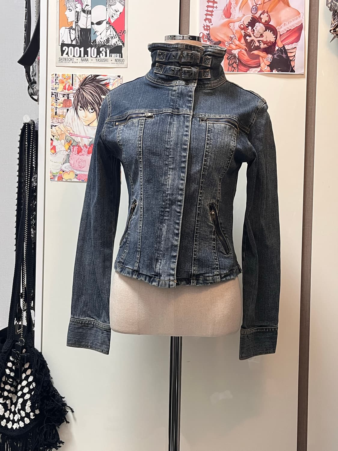 빈티지 워싱 크롭 청자켓 상품이미지1