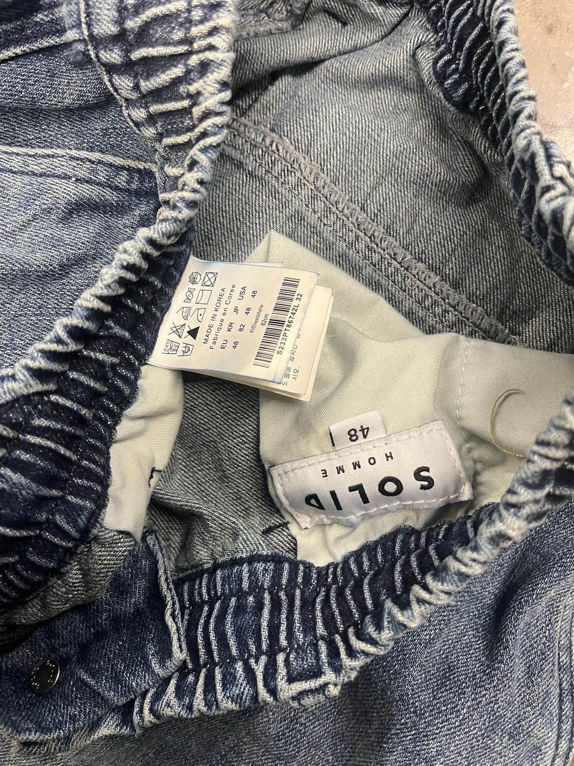 솔리드옴므 데님 밴딩카고팬츠 48 상품이미지6