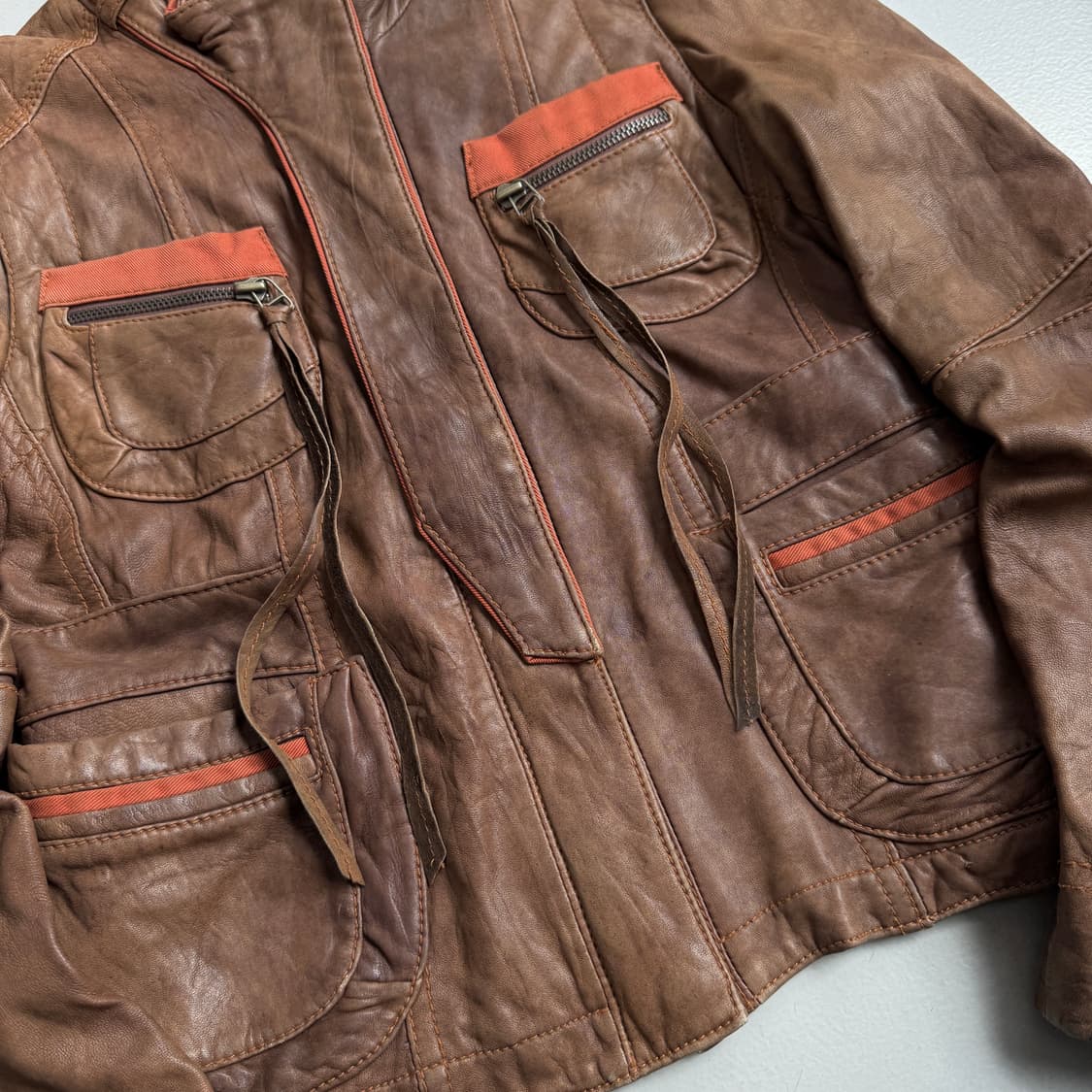 멀티포켓 양가죽 리얼레더 바이커 가죽자켓 상품이미지5