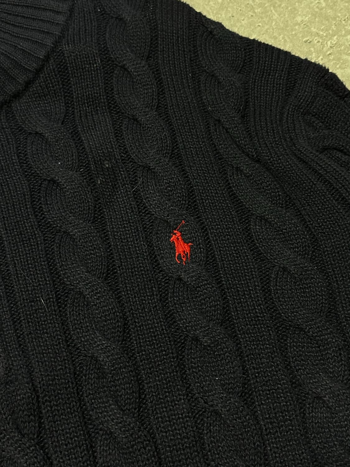 폴로 랄프로렌 네이비 케이블 반집업 니트 상품이미지3