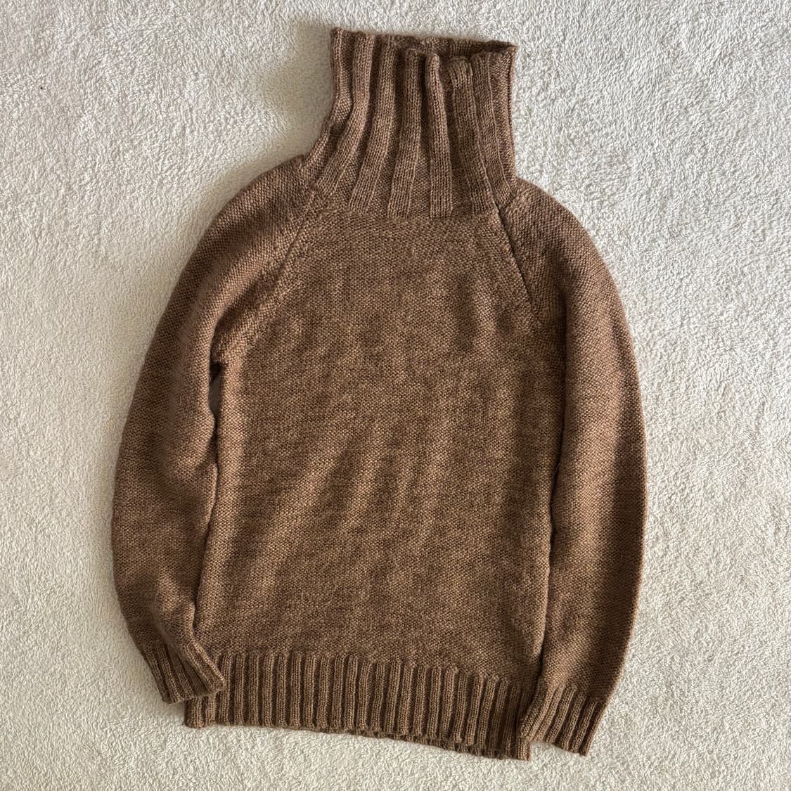 일본빈티지 브라운 목 폴라 니트 상품이미지2
