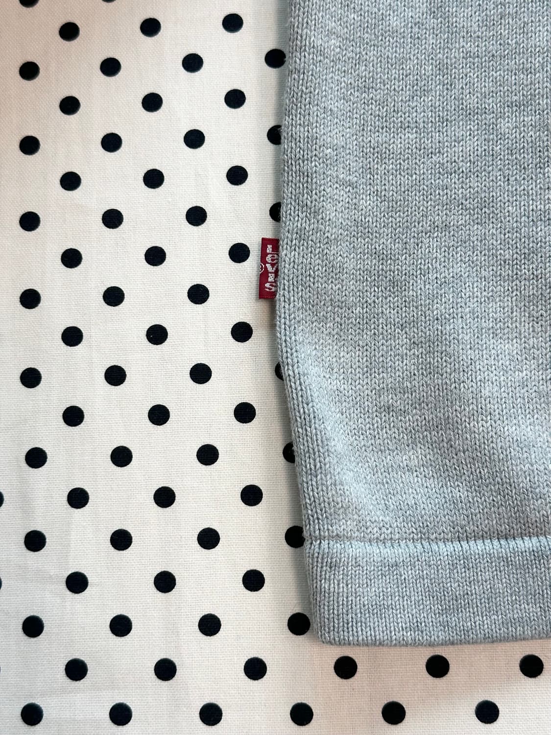 00's 리바이스 로고 스펠아웃 빈티지 그레이 코튼 니트 상품이미지3