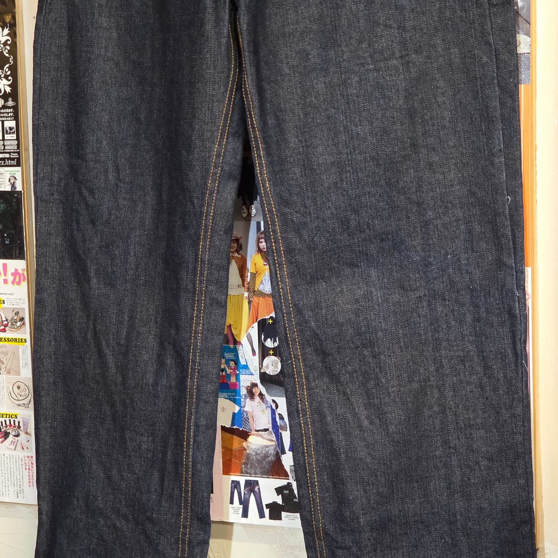 포켓 프린팅 롤업 생지 데님 팬츠 상품이미지8