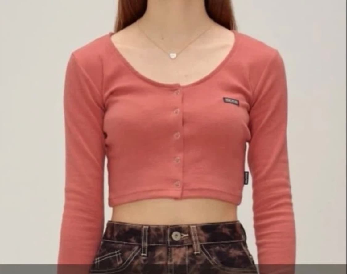 스컬프터 크롭 가디건 핑크 상품이미지1