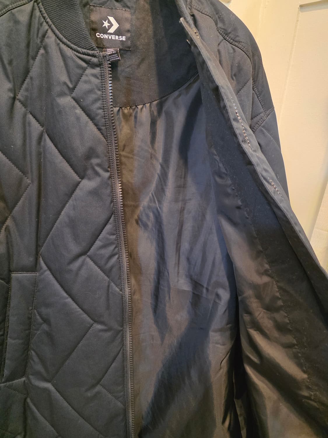 컨버스 퀼팅 블랙 봄버 자켓 상품이미지5