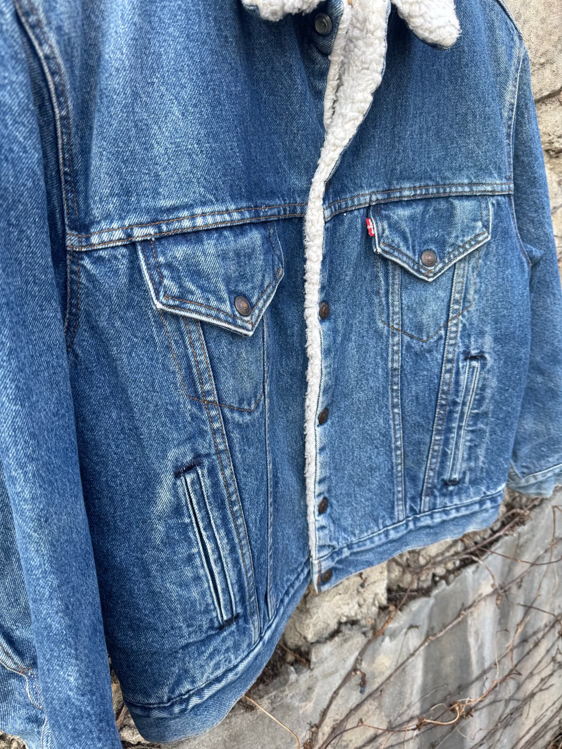 80s 리바이스 빈티지 쉐르파 안감 데님 트러커 자켓 웨스턴 44 상품이미지5