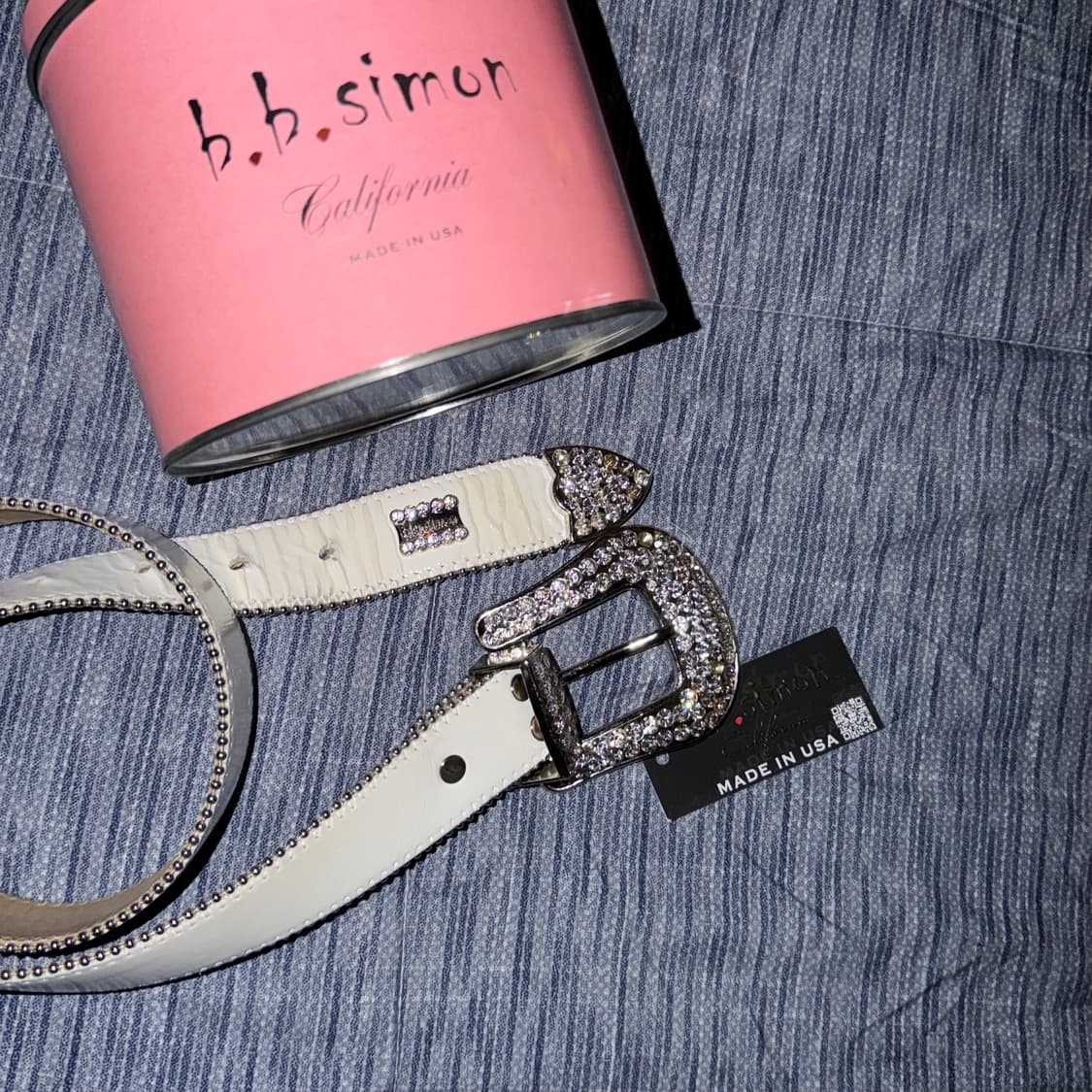 (32) 비비사이몬 클래식 크리스탈 벨트 화이트 상품이미지2