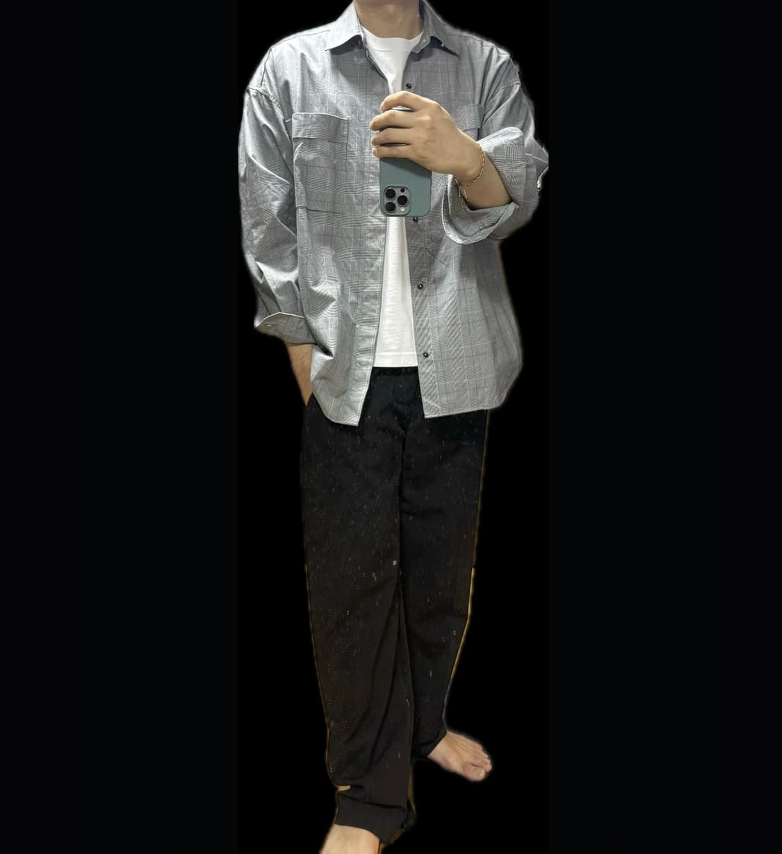 Beaker 비이커 스트라이프 체크 옥스포드 셔츠 자켓 사이즈 100 상품이미지3