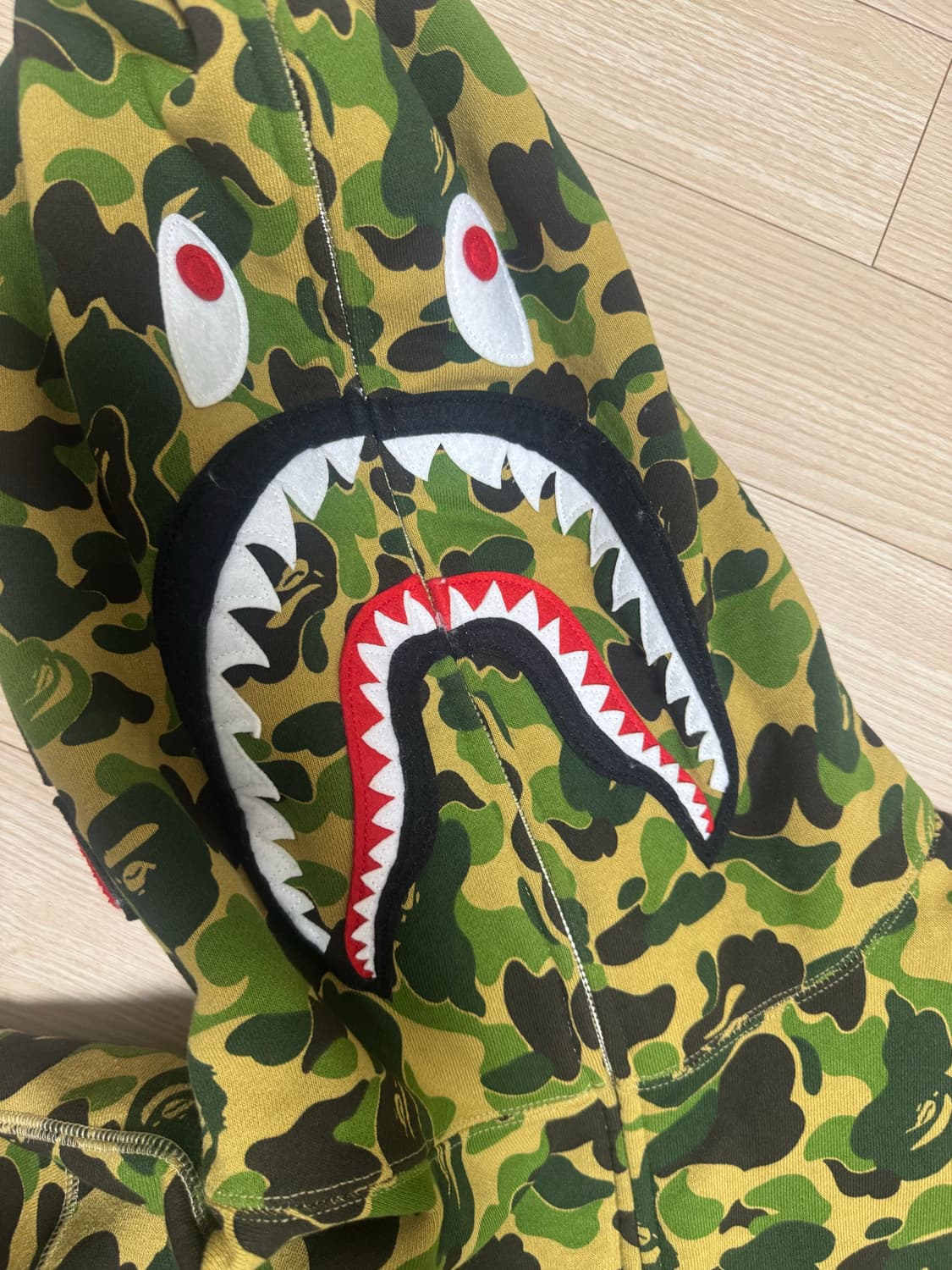 베이프 abc 카모 샤크 풀 집 후드 그린 녹계 상품이미지3