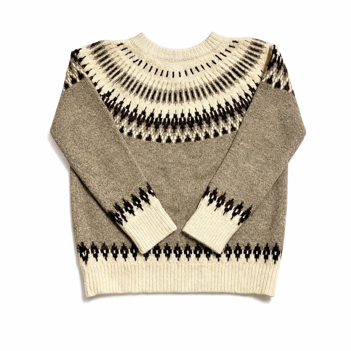 JPN 일본 빈티지 노르딕 페어아일 보헤미안 패턴 요크 니트 스웨터 상품이미지2