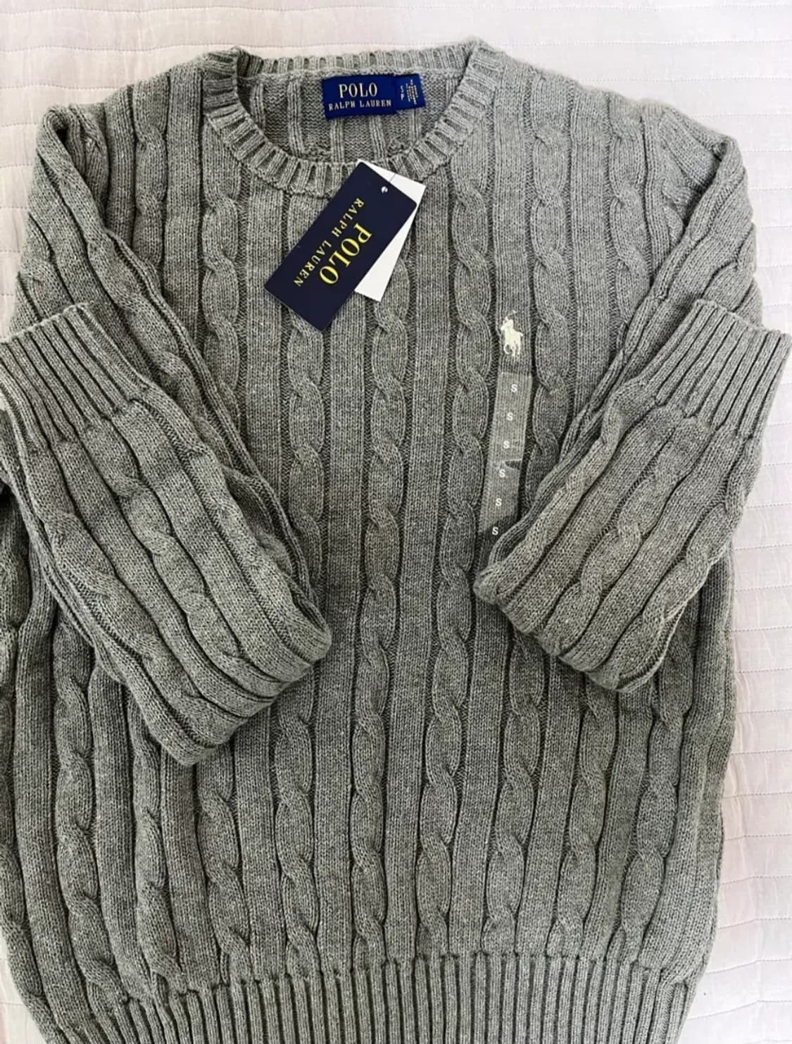 폴로 회색 꽈배기 니트 상품이미지2