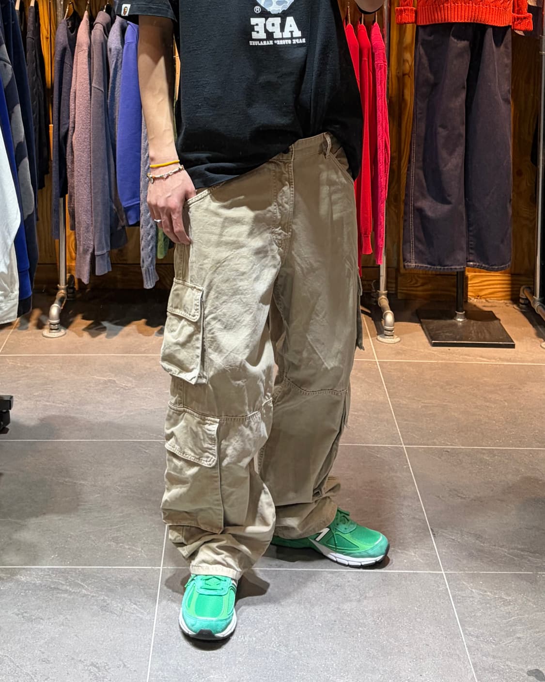 35in ZARA 자라 4포켓 절개 베이지 카고팬츠 상품이미지1