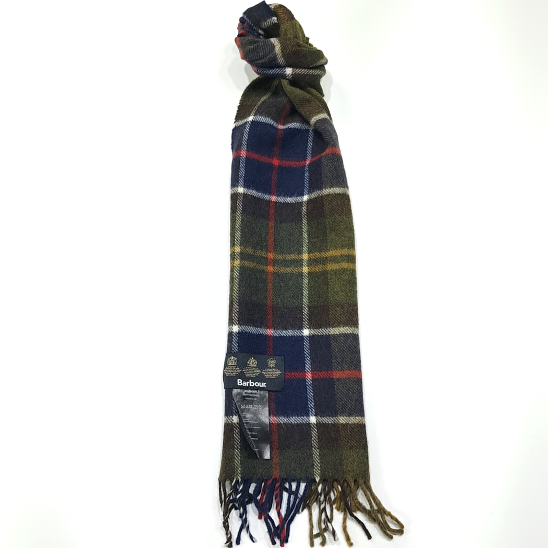 MX337 바버 그린 클래식 타탄체크 울 목도리 머플러 상품이미지5