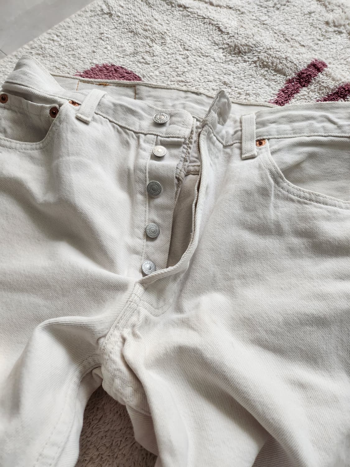 90's 리바이스 501 화이트 데님 상품이미지3