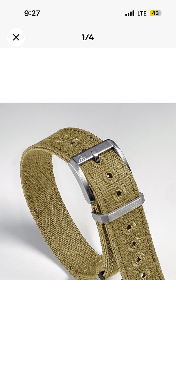 Haveston 군용 나토스트랩 캔버스 샌드카키 16mm 상품이미지1