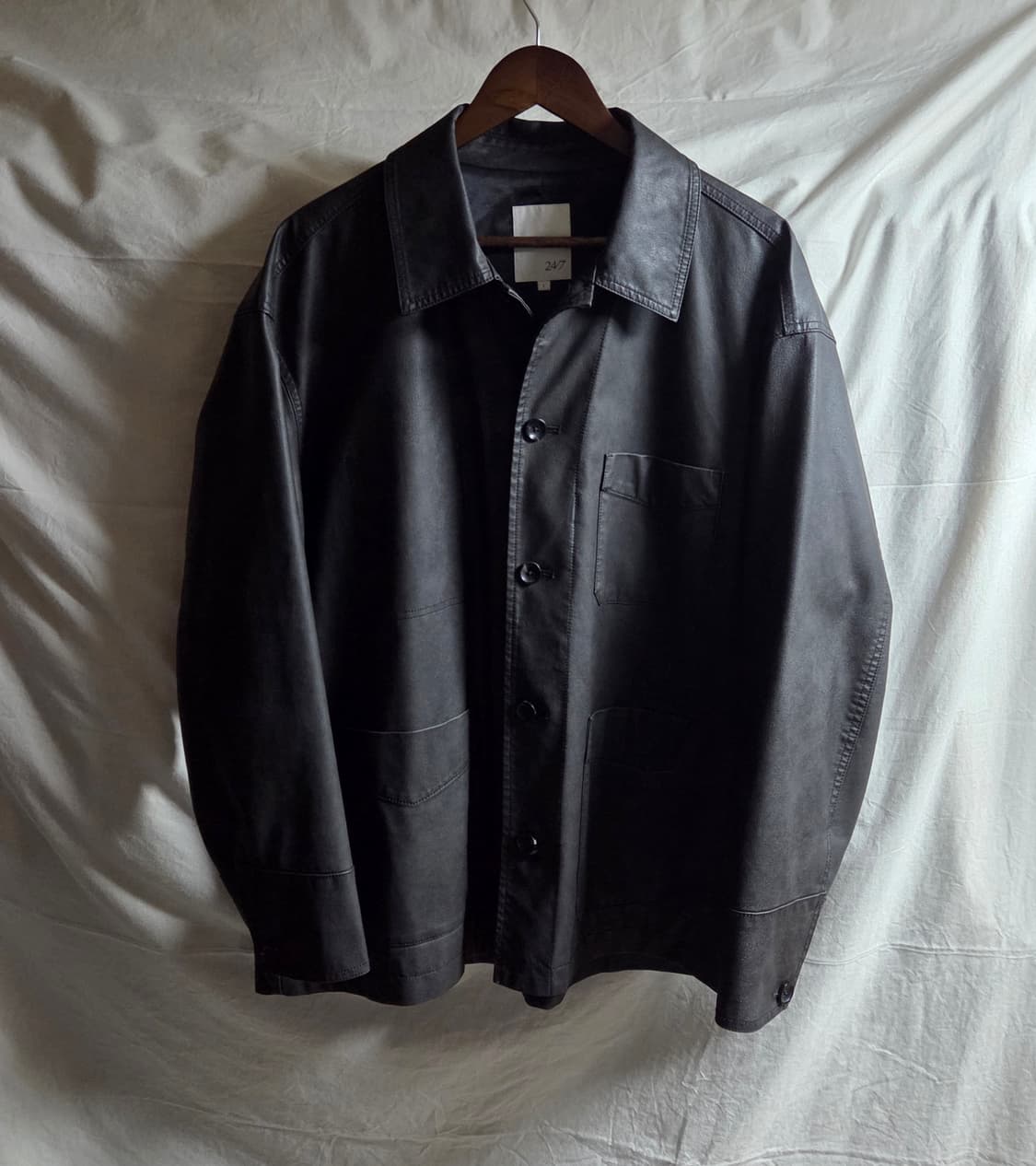 247 레더 프렌치 워크 자켓 블랙 L 상품이미지1