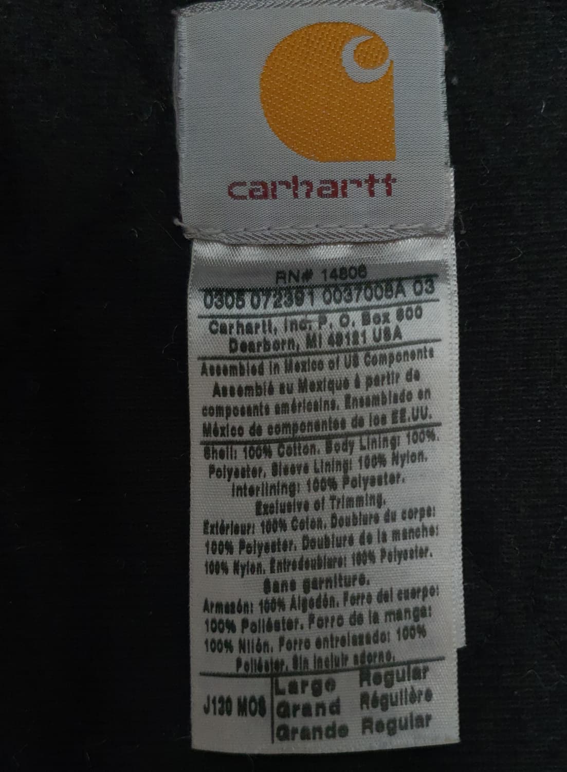 칼하트 J130 MOS 덕 액티브 자켓 모스그린 상품이미지6