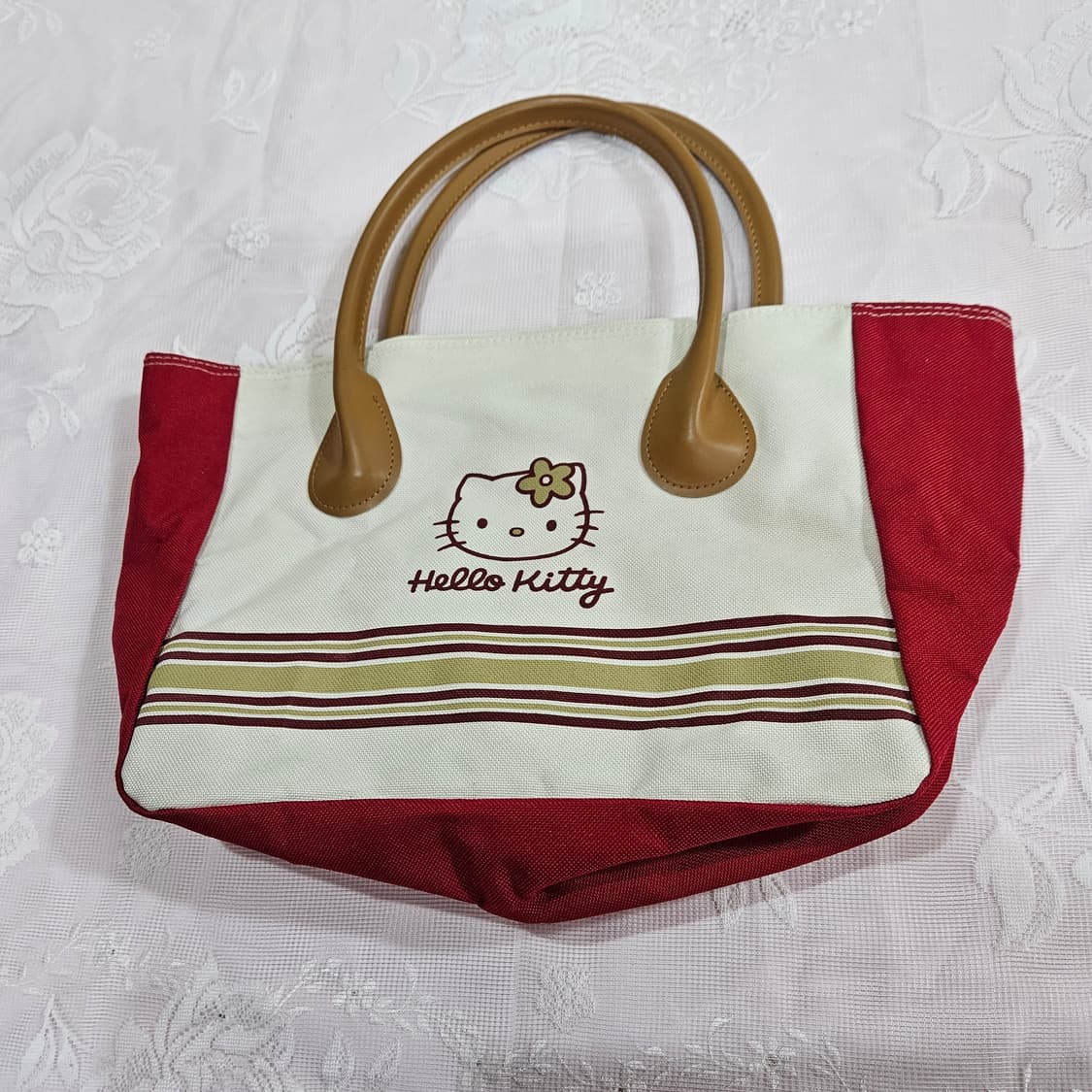 헬로키티 레드/화이트 토트백 상품이미지3