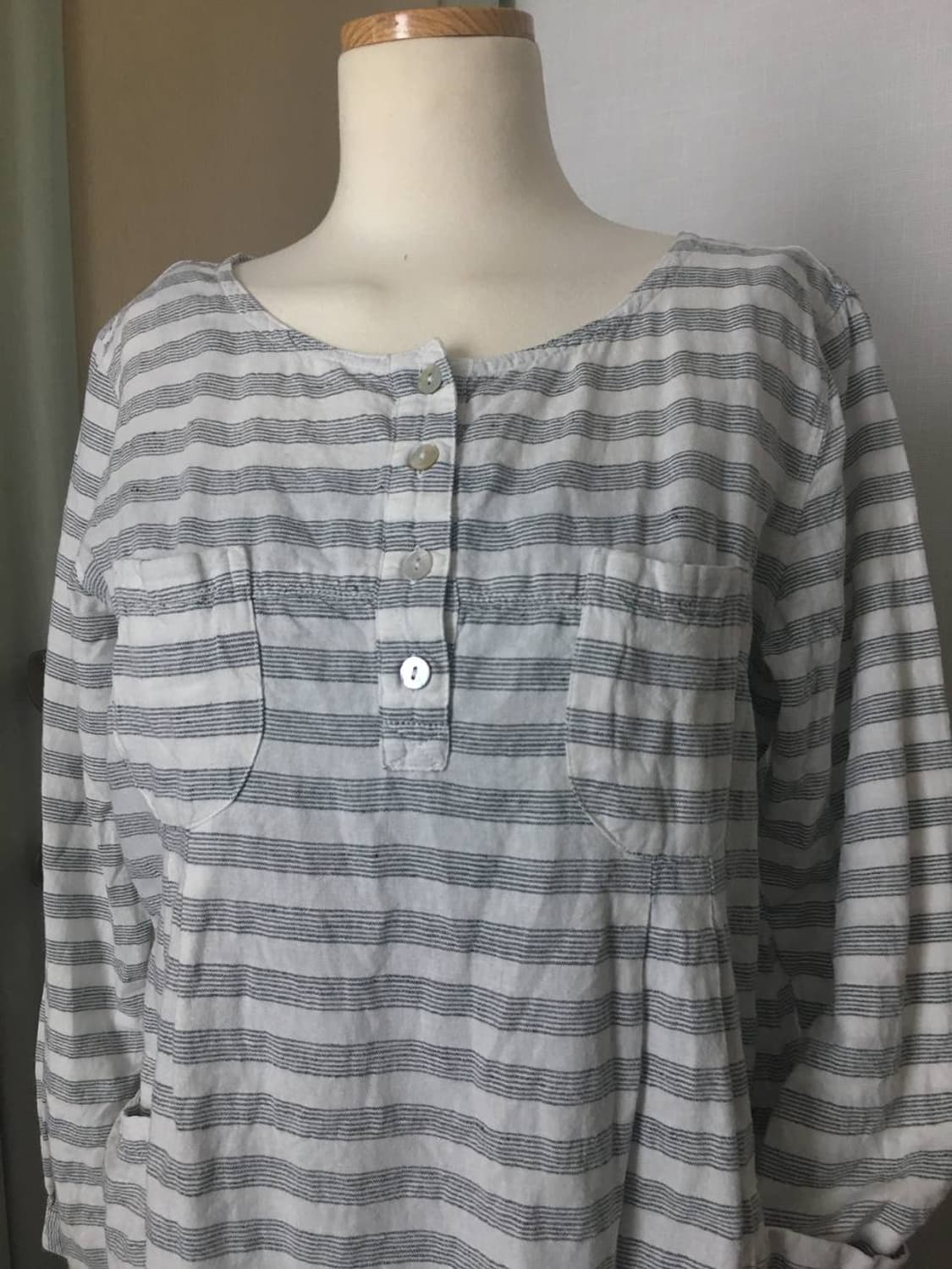 일본빈티지 모리걸 니혼진너드 스트라이프 줄무늬 레이어드 원피스 카모메산장 상품이미지5