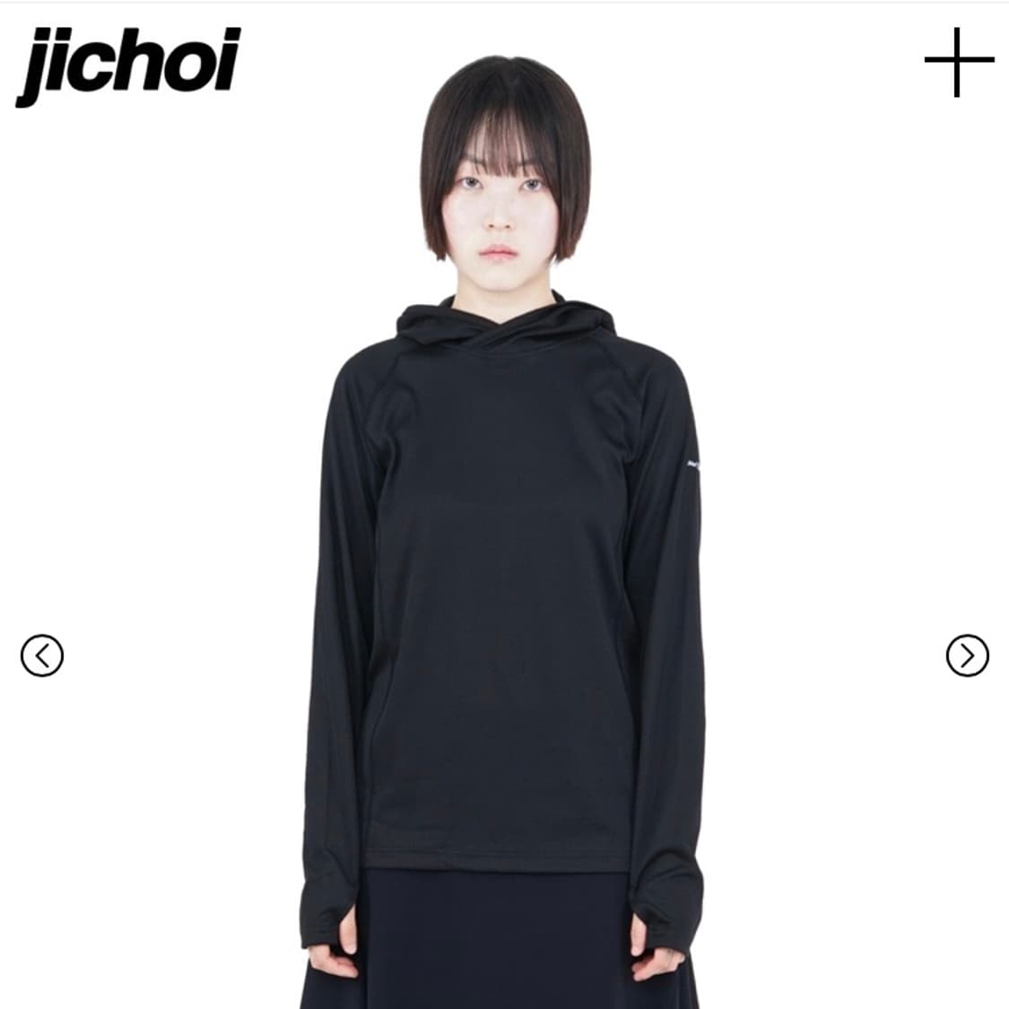 지초이 25-003 후디 롱슬리브 블랙 상품이미지1