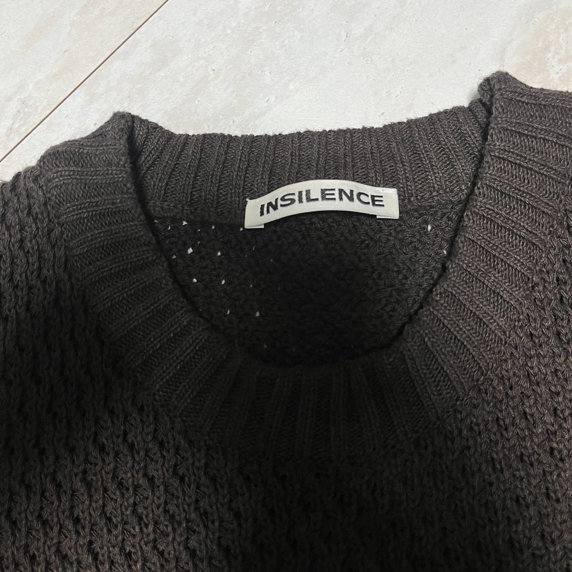 인사일런스 이탈리안 코튼 크루넥 니트 BROWN L 상품이미지2