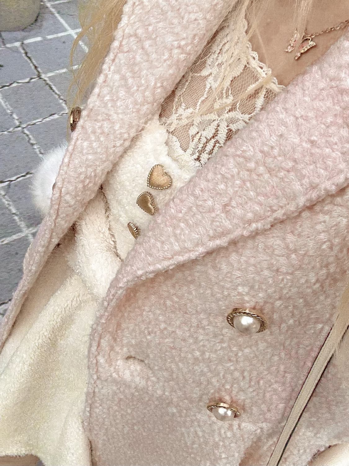 교환) 빈티지 리즈리사 히메갸루 딸기우유 백리본 레이스 코트 상품이미지4