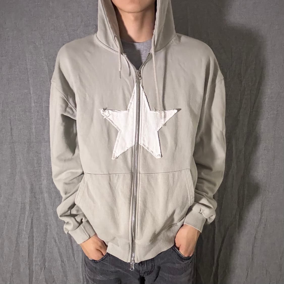 별 패치 후드 집업 상품이미지1