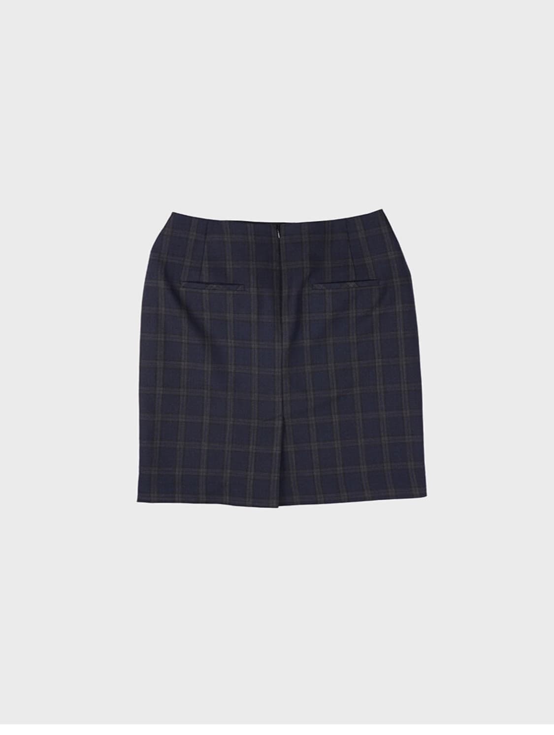 DARED)STUD POCKET SKIRT IN NAVY CHECK  상품이미지5