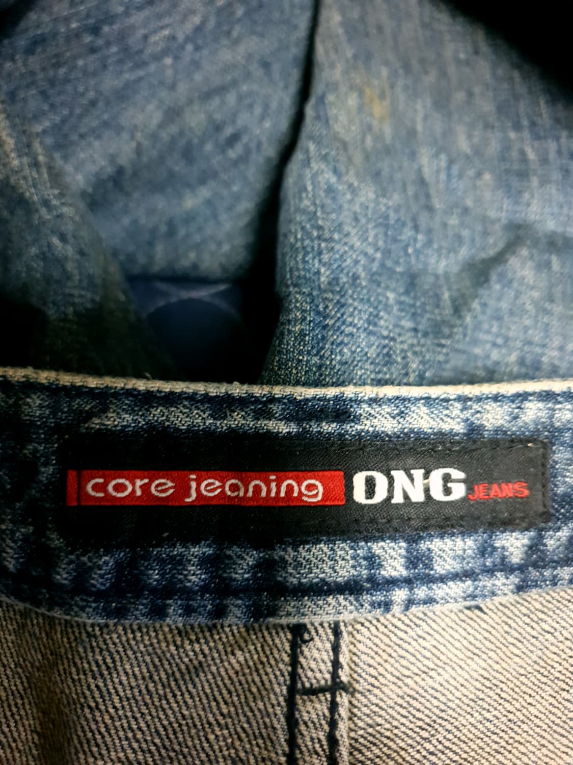 (빈티지) ONG JEANS 워싱 빅포켓 스판 세미 플레어 데님진(29) 상품이미지5