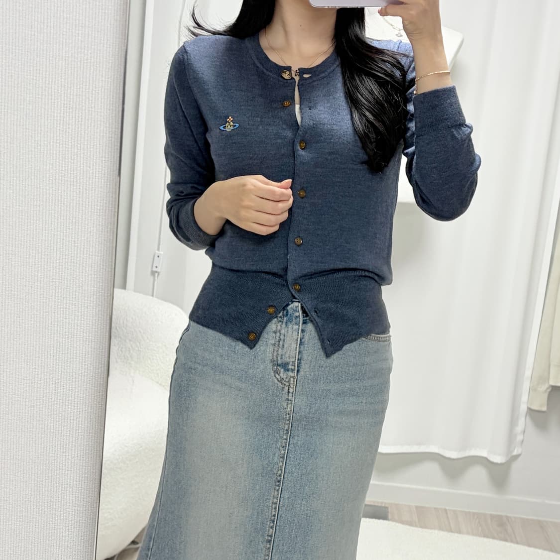 비비안웨스트우드 레드라벨 라나울 가디건-네이비 상품이미지2