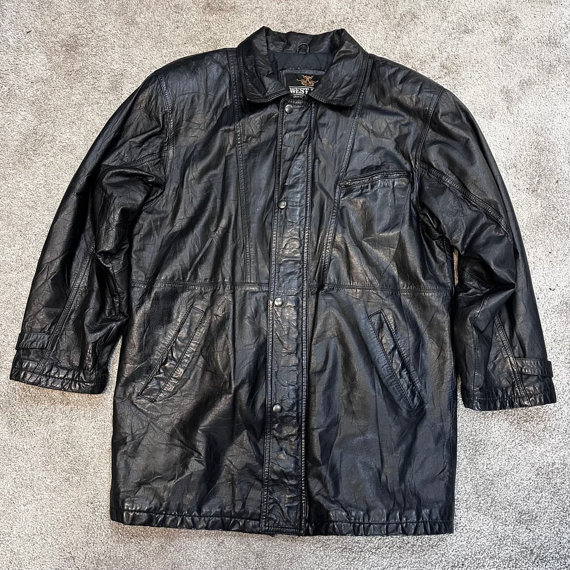 웨스트팩 빈티지 소가죽 하프 자켓M 상품이미지2